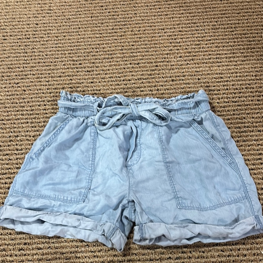 Aerie High Waist Blue Shorts with Elastic Waistband
